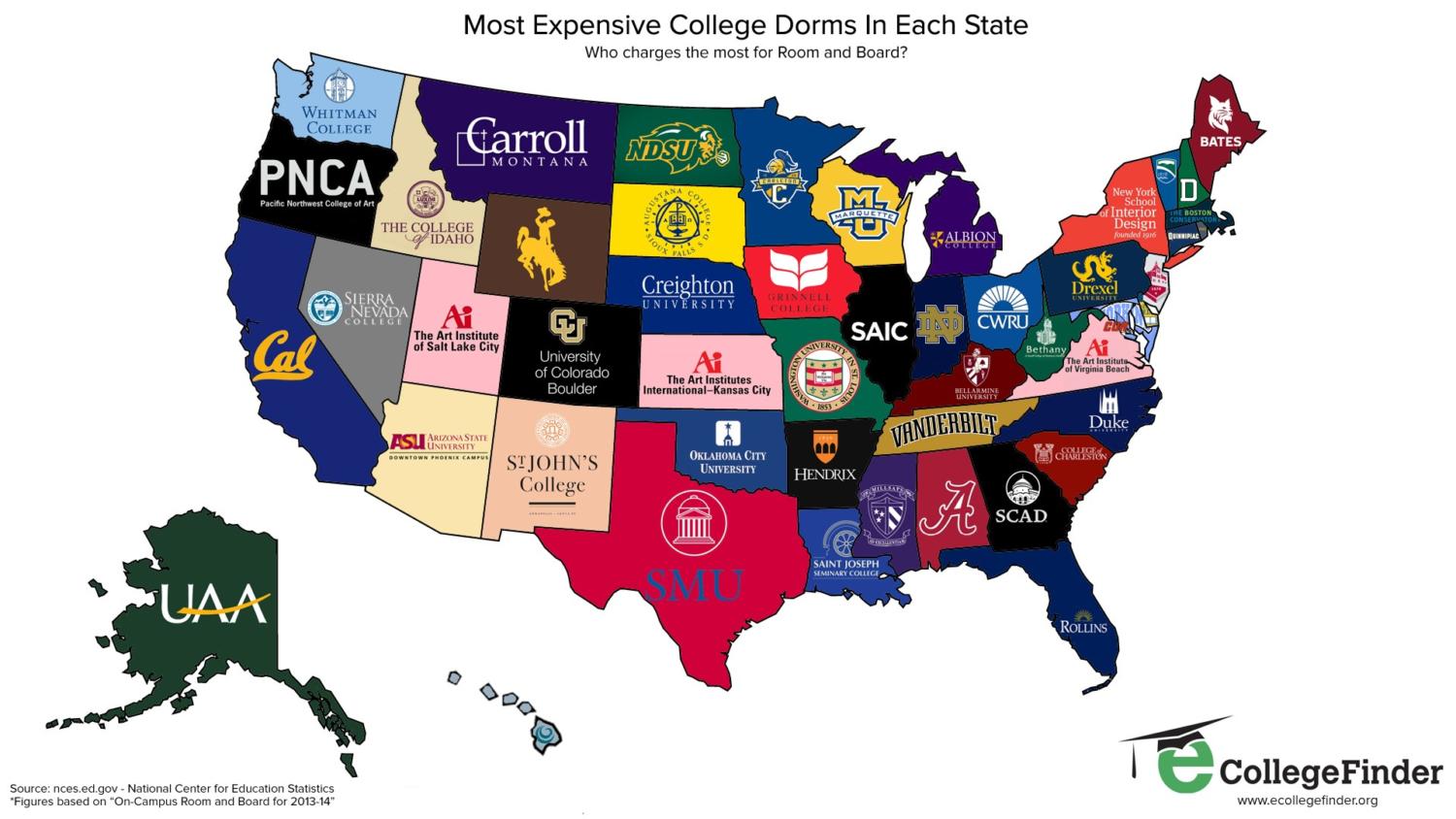 Us Map By College Education Map Usa Save The Most Expensive