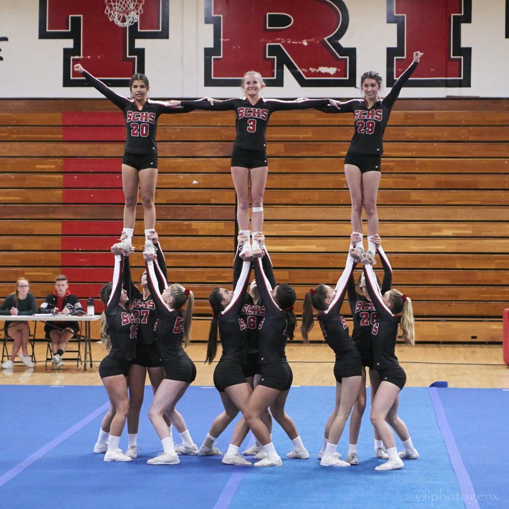 high school cheer stunts